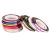 15 Rolls 3mm Random Color Striping Tape Line Nail Art Tips Decoration Sticker Metallic Nail Sticker Nail Decals