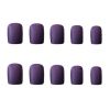 Matte Purple False Fingernails Full Cover Fake Nails Artificial False Nails Tips Nail Art