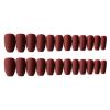 Pure Color Fake Nails Full Cover Party Prom Long False Nails Art Tips Set; Matte Wine Red Fake Nails