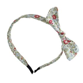 Green Lovely Sweet Floral Bowknot Skinny Headband Cotton Hairband Hair Accessories for Womens Girls