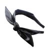 Black PU Leather Headband Large Bowknot Wide Hair Band Hair Accessories Turban Headbands for Women