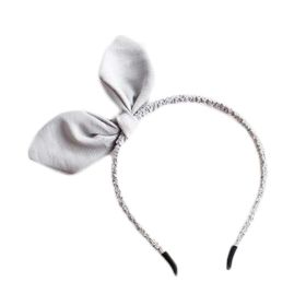 Grey Cute Rabbit Ears Thin Headband Sweet Bowknot Headband Hair Accessories for Women