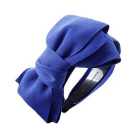 Blue Womens Handmade Large Bowknot Wide Hairband Fabric Headband Hair Loop