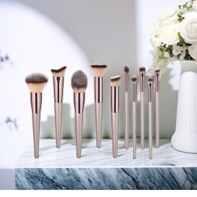 10pcs High Quality Professional Makeup Brushes Set Eyeshadow Brown Foundation Powder Cosmetic