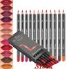 12Pcs Professional Waterproof Lipliner Pencil Smooth Natural Lip Liner Pen Lip Long Lasting Moisturizer Cosmetic Makeup