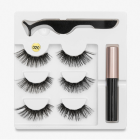 A Pair Of False Eyelashes With Magnets In Fashion (Option: 3PC 020 style)