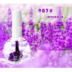 Nail Beauty Dried Flowers Nutrition Nail Treatment Oil Anti-agnail Nail Edge Moisturizing Nail Base Coat Natural Dried Flower Nutrient Solution (Option: 007 Lavender-15ML)