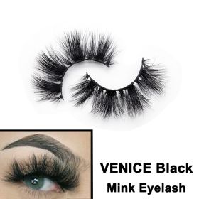 2022 Nieuwe 3D Nertsen Valse Wimpers Handgemaakte Natuurlijke Bruine Fake Mink Wimpers Dikke Lange Zwarte Lash Makeup Tools Voor Wimpers extension (Color: VENICE Black)