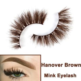 2022 Nieuwe 3D Nertsen Valse Wimpers Handgemaakte Natuurlijke Bruine Fake Mink Wimpers Dikke Lange Zwarte Lash Makeup Tools Voor Wimpers extension (Color: Hanover Brown)