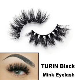 2022 Nieuwe 3D Nertsen Valse Wimpers Handgemaakte Natuurlijke Bruine Fake Mink Wimpers Dikke Lange Zwarte Lash Makeup Tools Voor Wimpers extension (Color: TURIN Black)