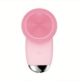 CONESN Electric Facial Cleansing Brush,Silicone Facial Cleansing Brush, Electric Silicone Face Brush, Sonic Facial Cleansing Brush For Makeup Remover) (material: ABS+Silicone, Color: Pink)