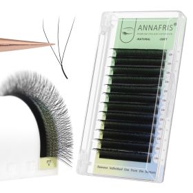 ANNAFRIS 4D YY Shape Eyelash Extension Makeup Mesh Net Cross 2D Y Shape Premade Fans Lash Extension Hand Woven Natural Soft Light Mink False Lashes (Curl: D, Length: 14mm)