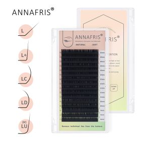 ANNAFRIS 16Rows L/L+/LC/LD/LU(M)/N Curl False Eyelash Extensions Mink Matte Black 8-15mm Mixed Tray L curl Makeup Lashes (Curl: LU, Thickness: 0.10MM)