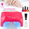 36W UV LED Lamp Nail Polish Dryer 15 LEDs Fingernail Toenail Gel Curing Machine Nail Art Painting Salon Tools Set US Plug